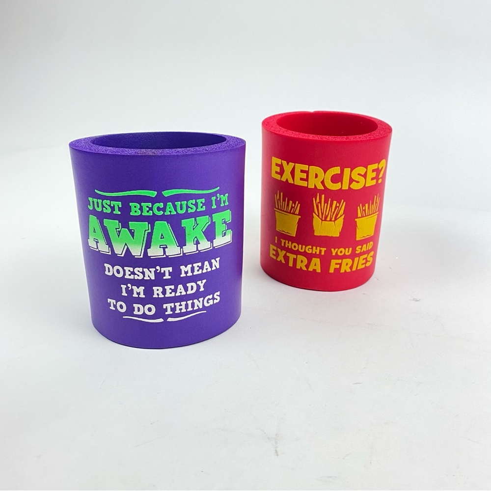 Vintage Funny Quote Foam Drink Koozies Set